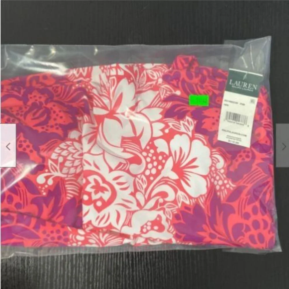 Lauren Ralph Lauren Women's 20140023W Pink Underwire Tankini Top Size 16W - Picture 4 of 4